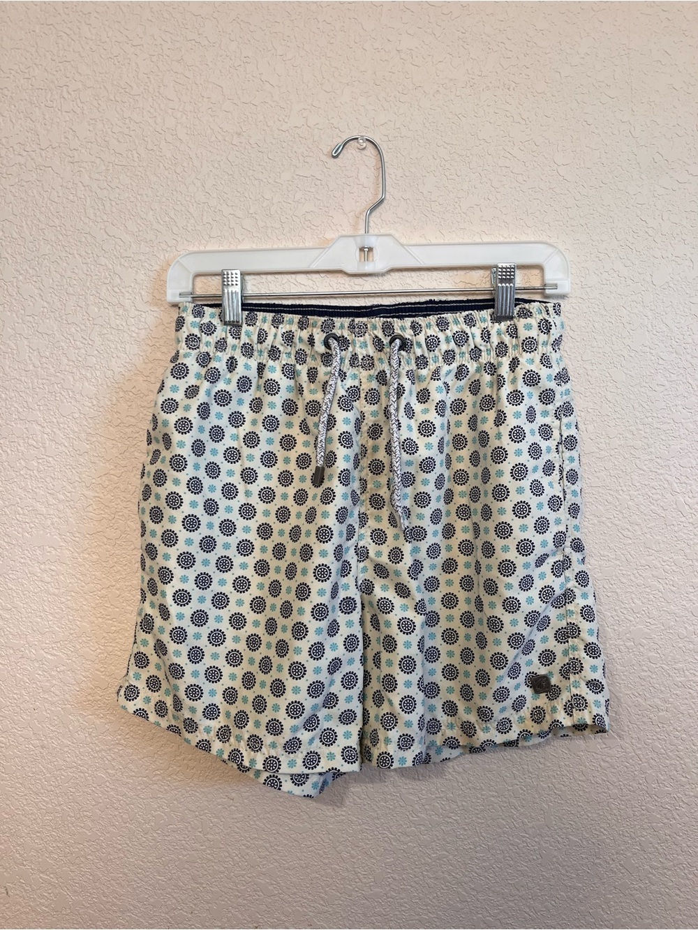 Islandhaze Cream Men’s Swim Shorts with Subtle Abstract Design